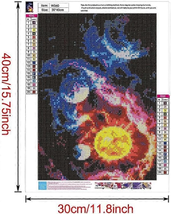 Diamantmaling Fuld Rhinestone Farverige Planeter Galakse Univers DIY, DIY 5D Broderi