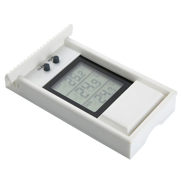 Vit trädgårdstermometer inomhus och utomhus termometer kylskåpstermometer, digital växthustermometer, digital termometer med min-max