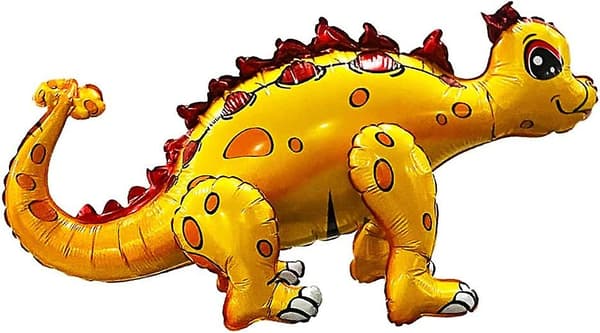Oppblåsbare dinosaurie dyreballonger til bursdagsfest (ankylosaurus gul)
