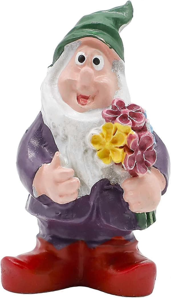 4 stk. fehave tilbehør dekorationer samleobjekter figurer miniature havearbejde nisse miniature dværg dekoration fe