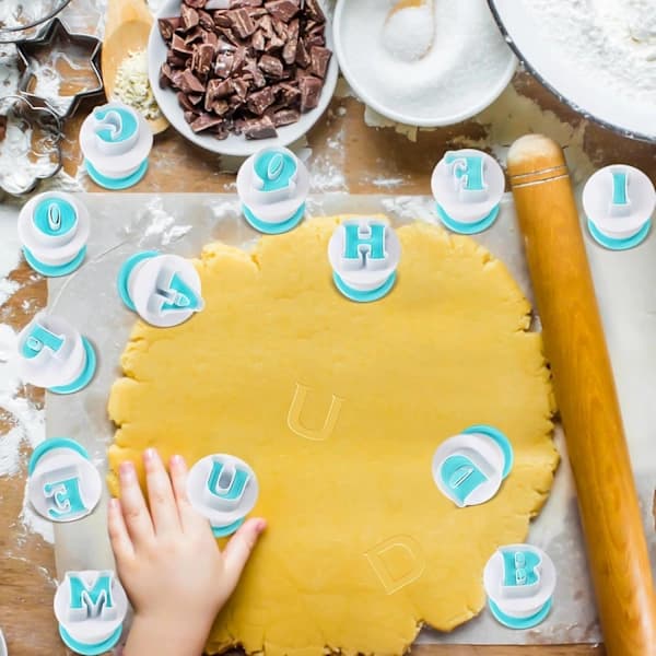 36 Pieces Fondant Letter Cake Molds Reusable with Letters and Numbers