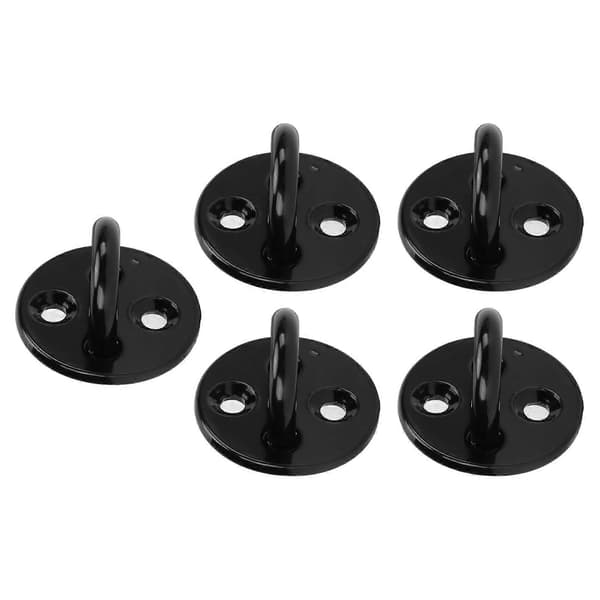 5 Pcs Eye Plate Thickened Black Stainless Steel Improved Load-Bearing Heavy Duty Eye Plate