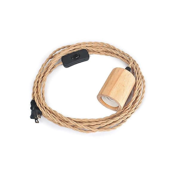 Plug-in med hamprepkabel 4,5m, Industriell Hänglampa Rep