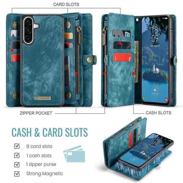 CaseMe 008 Avtakbart Multifunksjonelt Lærfutteral For Samsung Galaxy A36 For Samsung Galaxy A36 For Samsung Galaxy A36