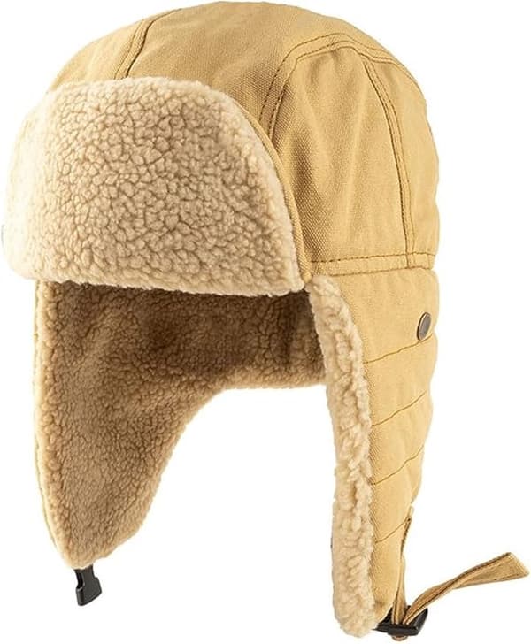 Winter Aviator Hat, Thickened Cotton with Earflaps, One Size, Khaki, for Hunting and Skiing
