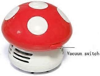 Mini Cute Table Vacuum Cleaner, Mushroom Shaped New Portable Corner Table Vacuum Cleaner Mini Cute Vacuum Cleaner (RED)