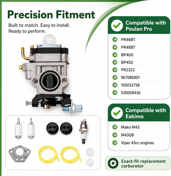 PR2322 PR48BT Forgasser Kompatibel med Poulan Pro -