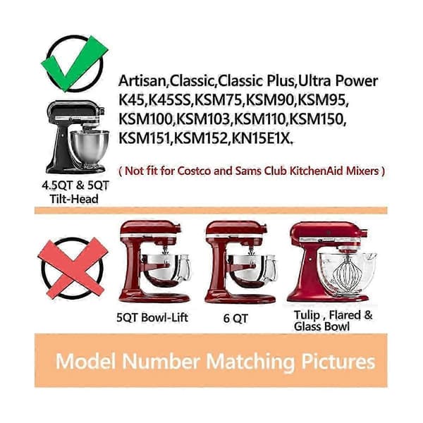 Køkkenmaskinetilbehør til KitchenAid 4,5-5 Qt Tilt-Head Standmixer Kitchenaid Paddeltilbehør til K45B/K5THCB/K5THBS
