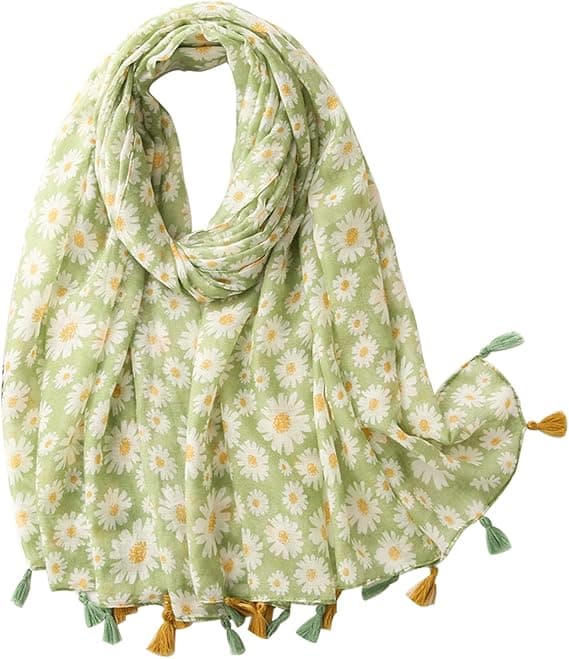 Grøn Solsikke Oversized Plaid Sjal til Kvinder Rejse Varmt Wrap