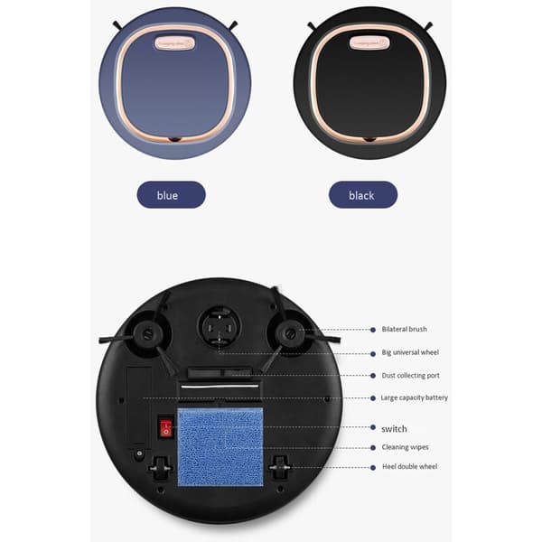 Robot Vacuum Cleaner, Strong Suction, Super Thin Robot Vacuum Cleaner Intelligent Automatic Rechargeable Robot Cleaner Blue