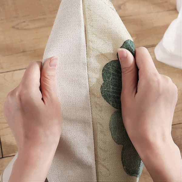 4-pack Kuddfodral 45 x 45 cm, Dekorativa Blommiga Linnékuddfodral för Vardagsrum Sovrum Soffa Säng, Endast Kuddfodral