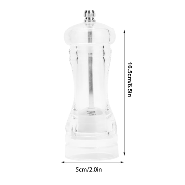 2 stk Akryl Manuel Kværn Transparent Peber Saltkværn Krydderikrukke Kværn Køkkenmalingsværktøj, 15 cm