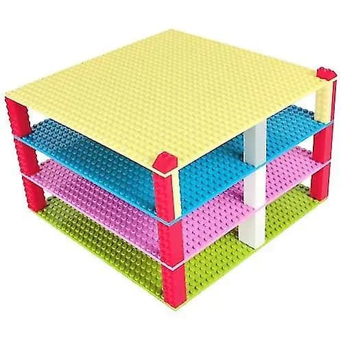 Building Blocks Base Plates Double-Sided Stackable Boards for Boys and Girls 32 x 32 Studs 10 x 10 Inches Multicolor