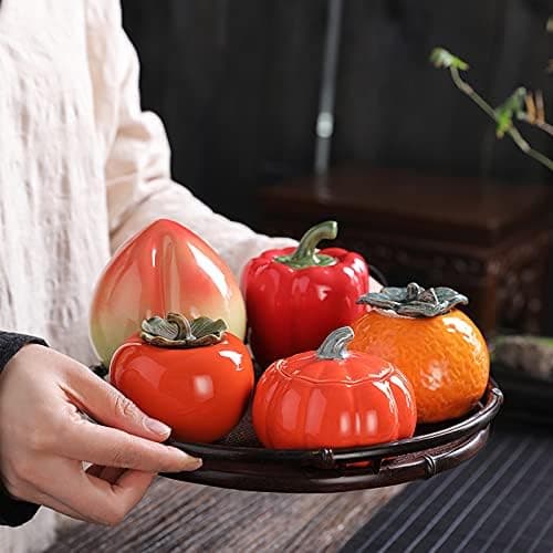 Keramisk fruktformad förseglad behållare matförvaringsburk liten prydnad pumpa - Small Pumpkin