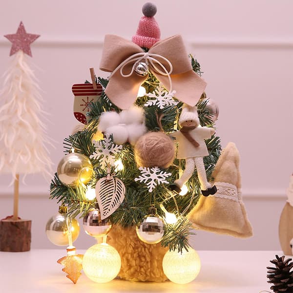 Mini Desktop Christmas Tree Decor Durable Christmas Tree Figurines for Christmas Parties