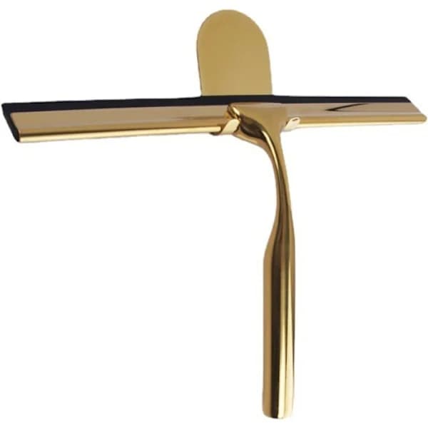 Stainless Steel Shower Squeegee with Non-Slip Handle for Bathroom, Car Window Cleaning - Gold