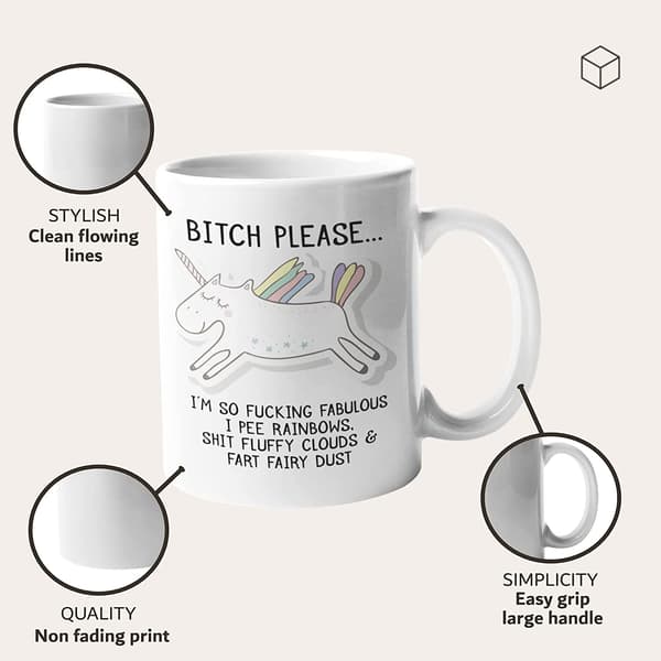 Bitch Please I'm So Fabulous Unicorn Ceramic Mug Novelty Office Birthday Christmas Coffee Gift Tea Cup Gift