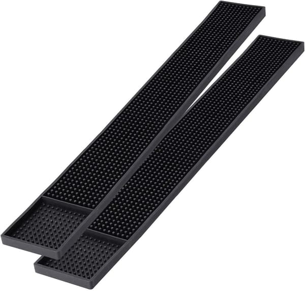2 stk svart gummibarmatte, sklisikker barserveringsmatte sklisikker matte