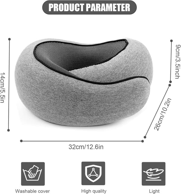 Travel Pillow for Airplane, Memory Foam Neck Pillow with 360 Degree Support