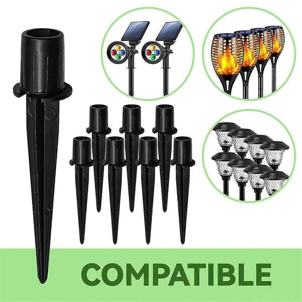 12-pakning metallerstatningspinner for solcellelamper utendørs, 0,78 x 5,35 tommer solcellebelysning veibelysning spikererstatning