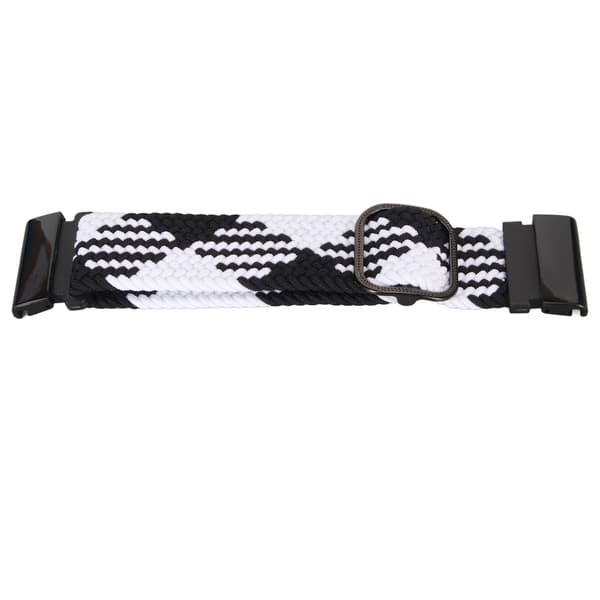 Nylon Urrem Udskiftning Elastisk Åndbar Væv Justerbar 26 mm Spænde Urrem til Vertix 2 Sort Hvid_tfrf