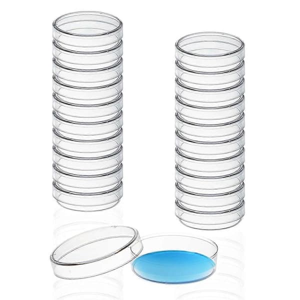 30-pack 60 x 15 mm Plastic Petri Dishes with Lids