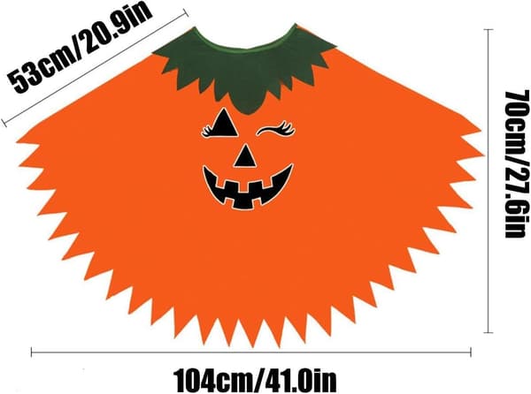 Halloween græskar kappe karneval cosplay outfits rekvisitter orange S Orange S