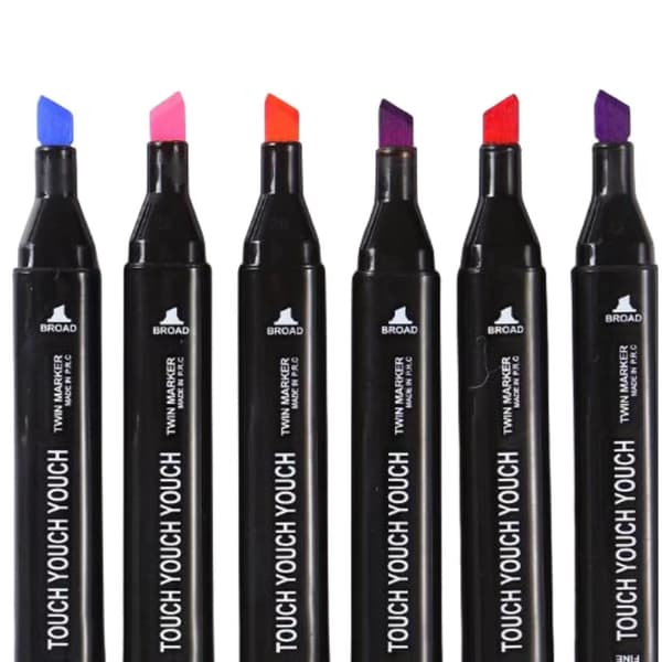 80 kpl – Tussikynät kotelolla – Kaksipuoliset – Moniväriset kynät Multicolor multifärg