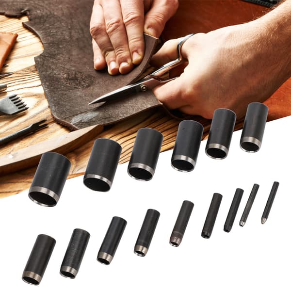 Leather V-shaped Punch DIY Tool Tail Clipper Round Belt Perforated Accessory Kit 15 x A31 Round Punch