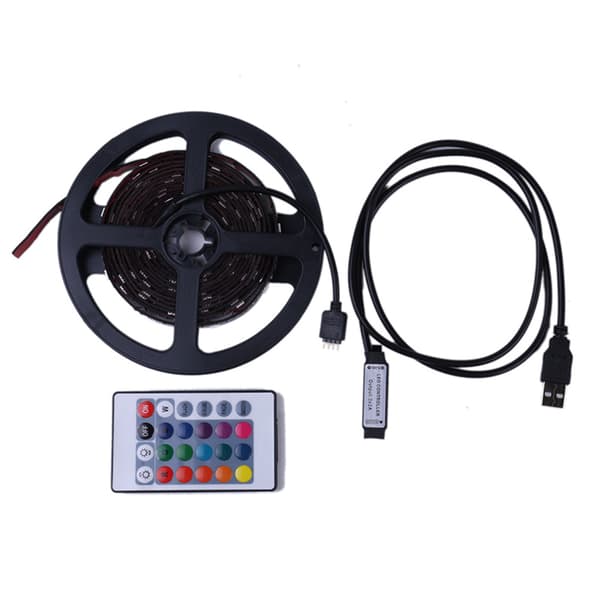 RGB LED-stripe 3 m USB med fjernkontroll – vanntett