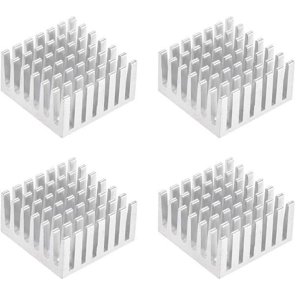 Elektronisk køleplade til MOS GPU IC-chip sølv 28 x 28 x 15 mm 4 stk
