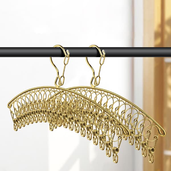 Stainless Steel Sock Drying Rack, Arc-shaped, Space-saving, Sock Clip, Windproof Clothes Hanger for Cloth Diapers, B 1pc B B 1pcs