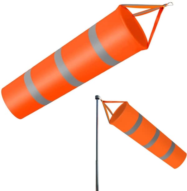 Vindindikator - Udendørs vindpose med reflekterende tape - Vindfane, Haveflag - Orange - 80 cm