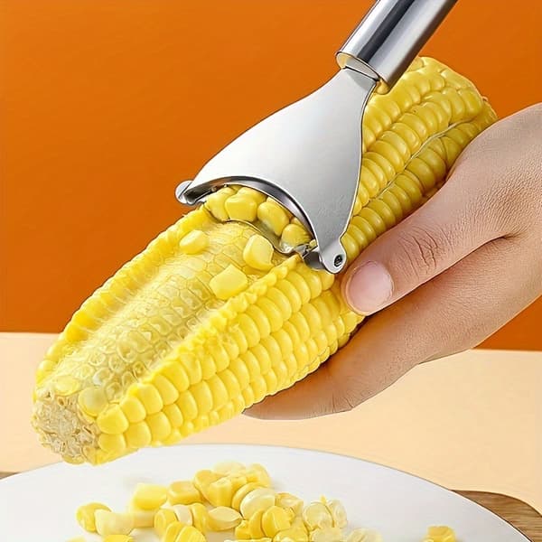 Heavy Duty Corn Stripper & Vegetable Peeler, Serrated Blade Non-Slip Grip for Corn Potatoes Carrots Cucumbers 18.01*6.5cm 18.01*6.5cm