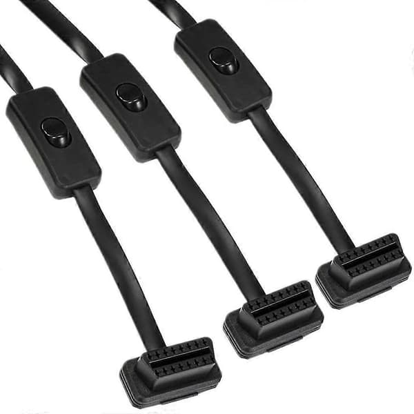 Obdii Obd2 16-pinners Splitter Forlengelse 1x Hann Og 2x Hunn Forlengelseskabel