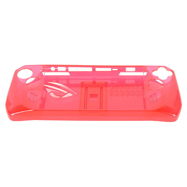 Game Console Clear Case Shockproof Anti-slip TPU Protective Cover with Stand for ASUS ROG Ally Handheld 2023 Transparent Red