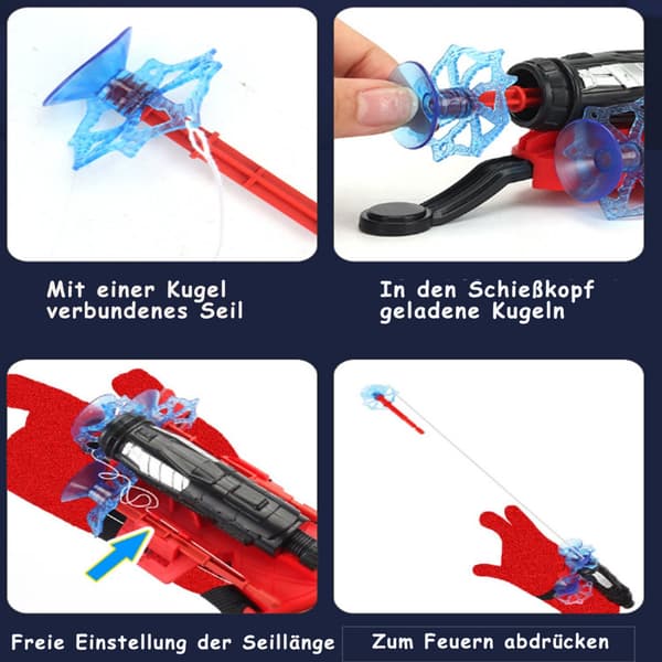 Børne Spider-Man Launcher med 3 edderkoppespindpile Udendørslegetøj
