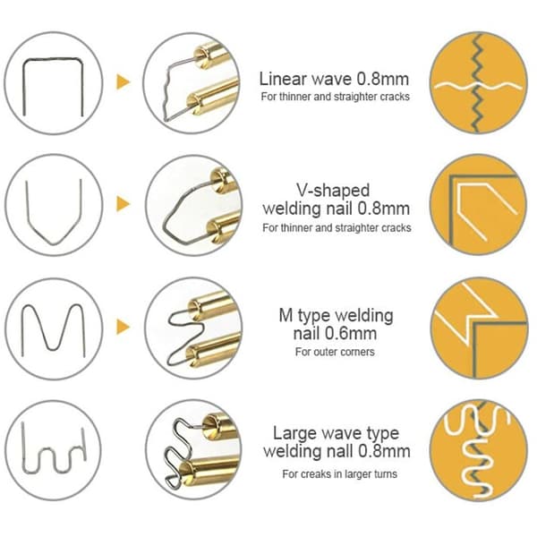 Plastsveising, varmluftspistol for plastreparasjon med 400 stifter-FF-