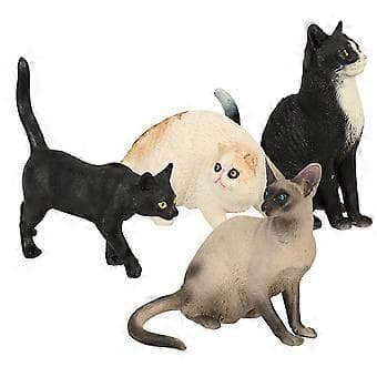 4 Pcs Lifelike Artificial Cat Figurines Simulated Pet Cat Model Artificial Cat Figurine