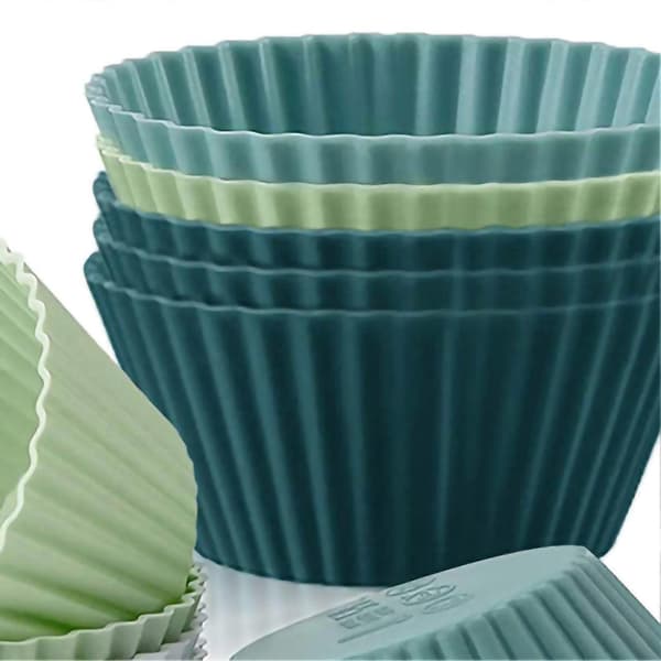 Muffinsform Morandi Farge Rundt Egg Kake Dampet Egg Silikon Kompletterende Mat Form 12 stk
