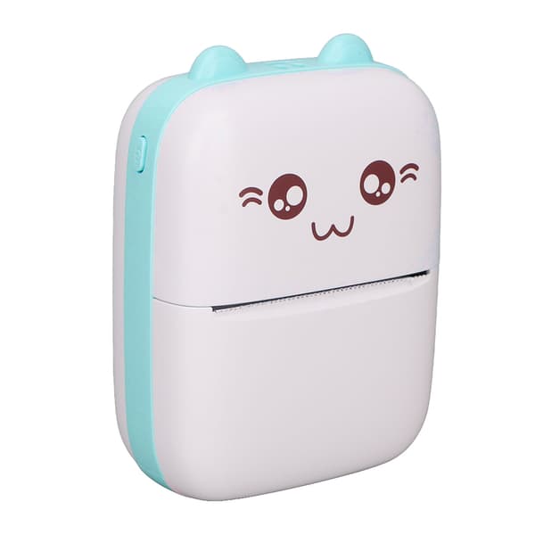 Mini Printer Portable Pocket Mini Printer Wireless Self-Adhesive Thermal Printer for Photo Pictures Office Receipt Label Note Blue
