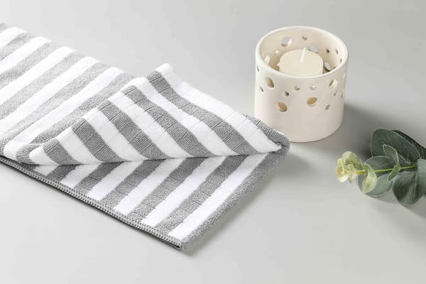 Microfiber Dish Towels, Super Absorbent, Soft and Thick Kitchen Towels, Plaid Designed with Hanging Loops, 65 x 45 cm, Grey