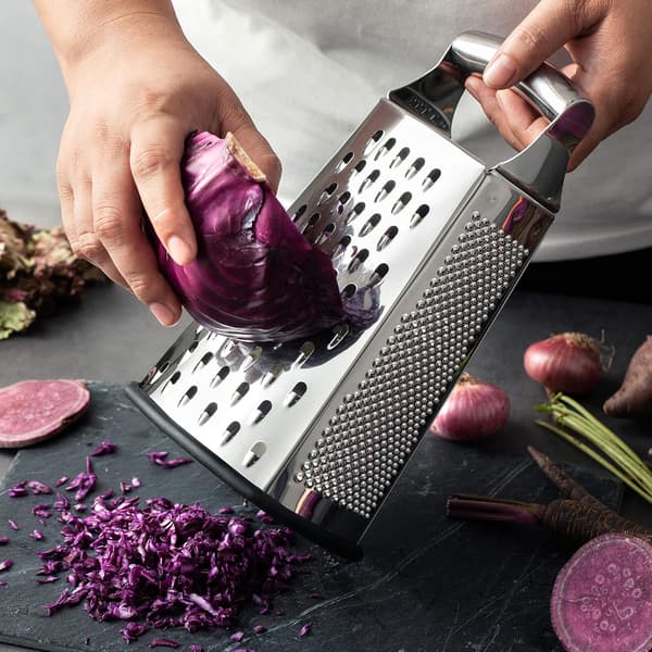 Boksjern, rustfritt stål med 4 sider, best for parmesanost, grønnsaker, ingefær