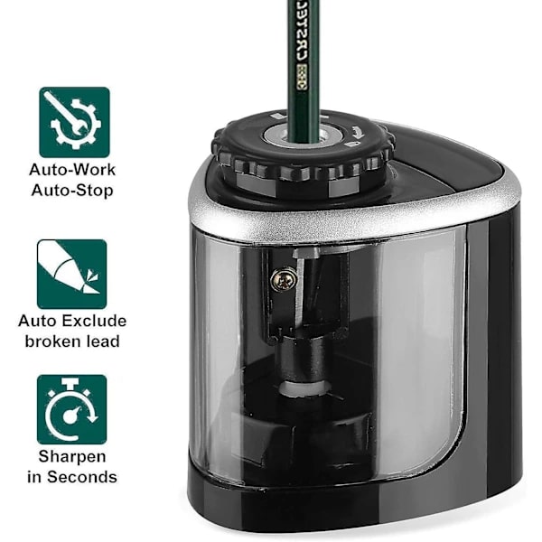 Automatic Electric Pencil Sharpener for School, Home, and Office