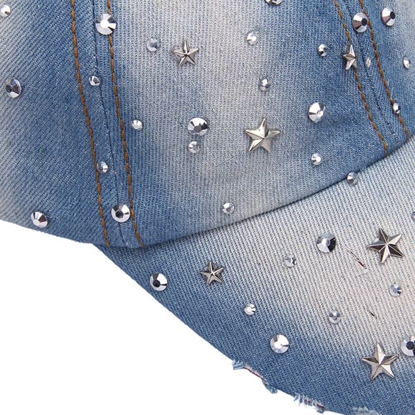 Baseballcaps med Rhinestones - Krone, Cowboyhatt i