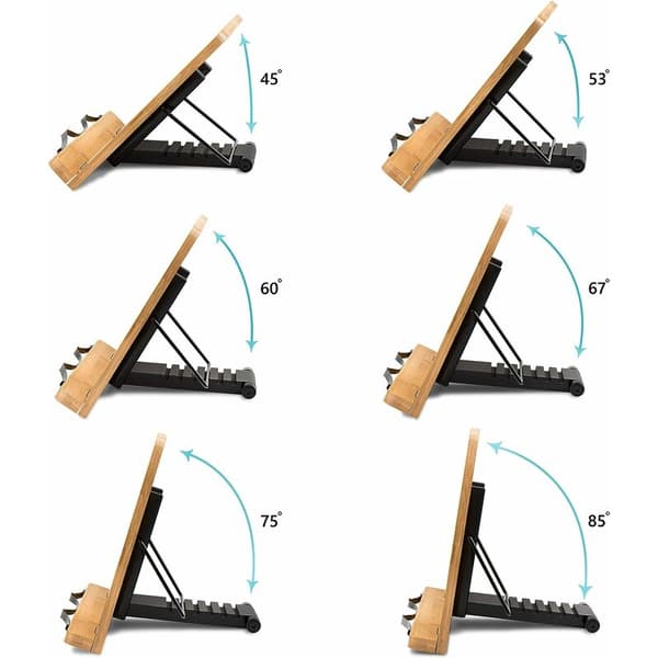 Foldable Bamboo Cookbook and One-piece Desktop Reading Shelf - 34 24cm