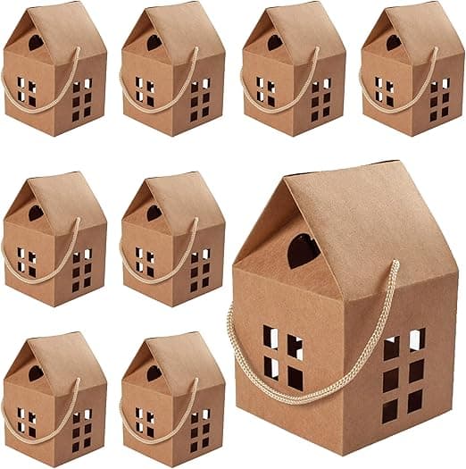 26 st Kraftpapperslådor, Små Kraft Presentaskar Kraftpapper Present