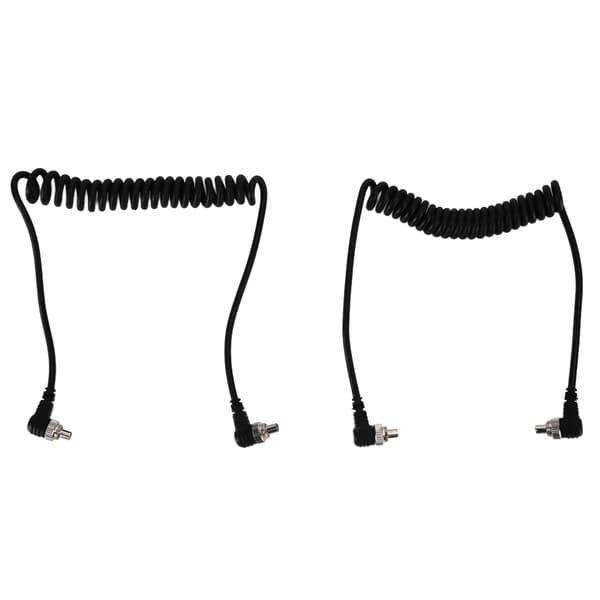 2 stk. kamerablits synkroniserings-PC-kabel hann til hann Speedlite spiralkabel universell type for studio video