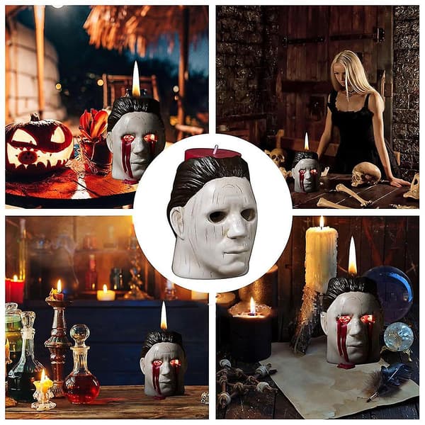 Spøkelsesaktig Telysestake Halloween-Lysestake Dekorasjon for Spøkelseshus (FMY) Lysestake Candlestick