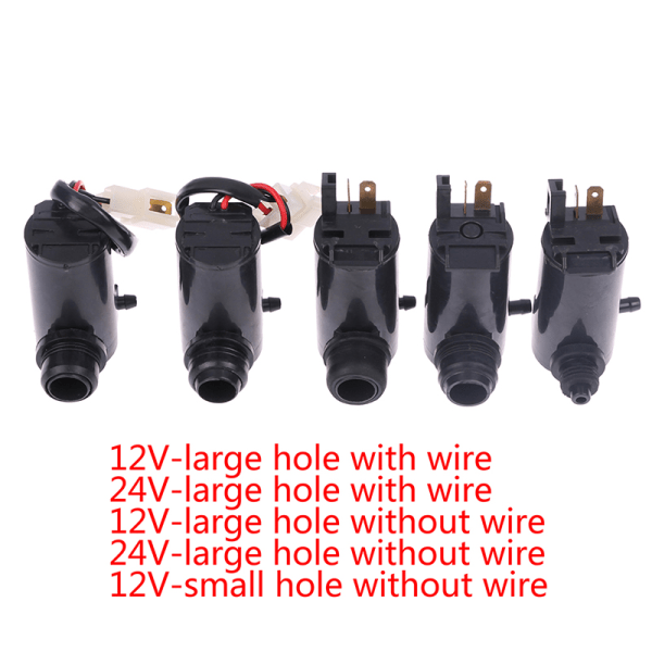 12v 24v Universal Car Glass Wiper Windshield Wiper Washer Pump 12V Large Hole+Cable